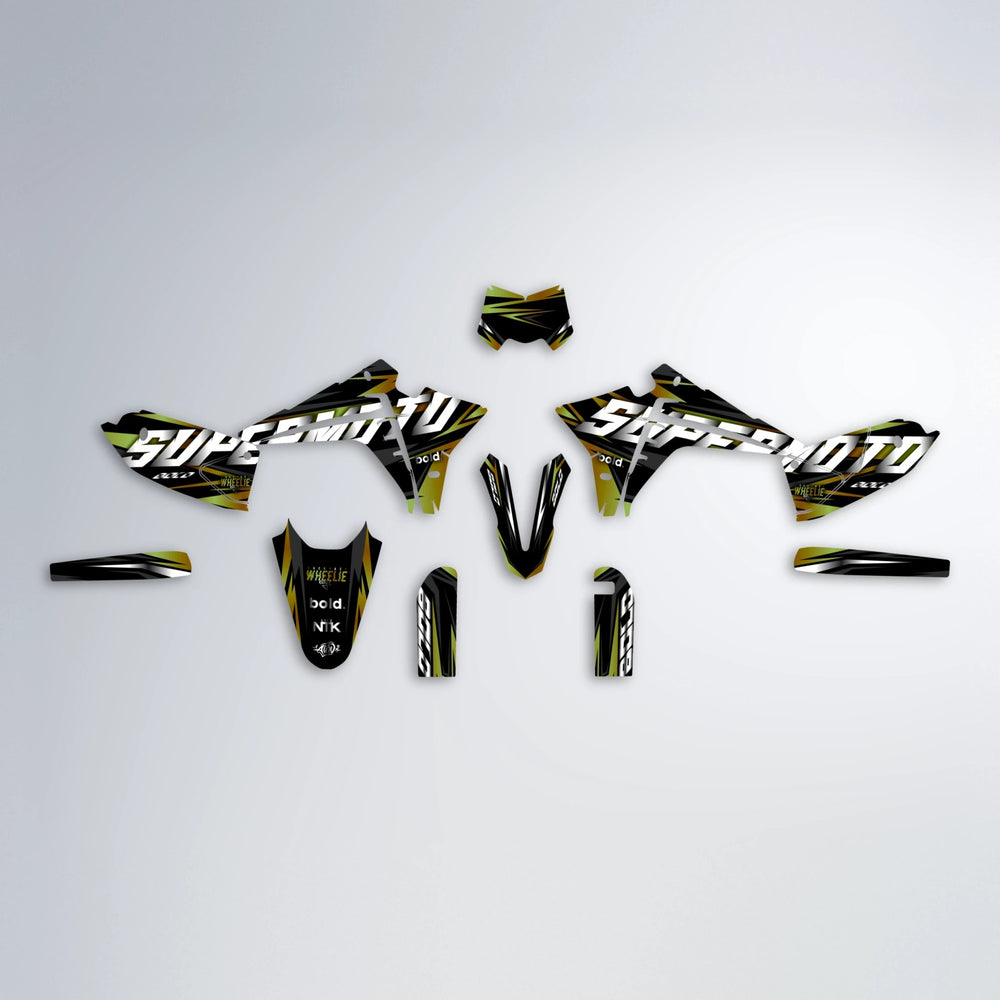 HOLYHANSI Fantic graphics kit parts layout in Olive