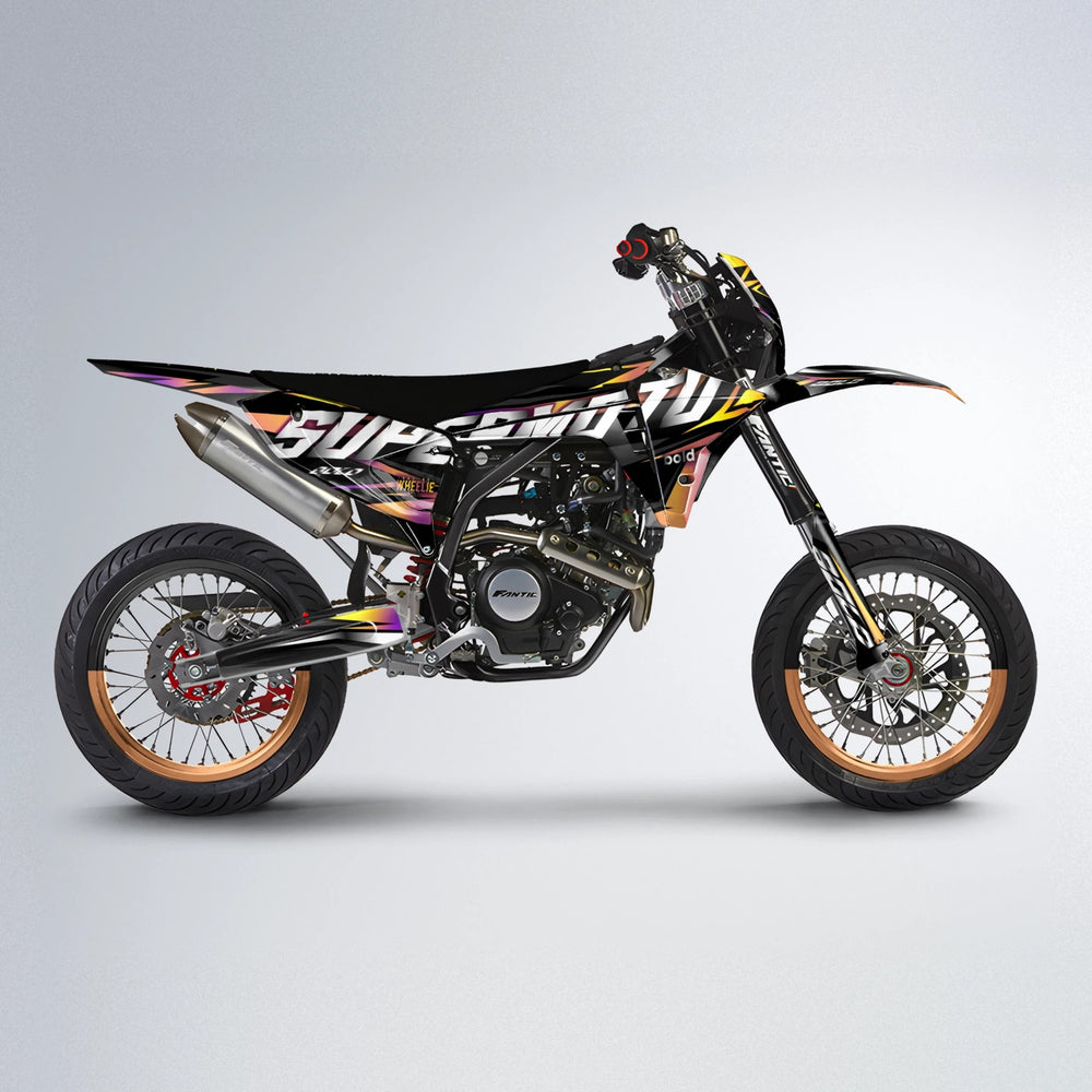 HOLYHANSI Fantic supermoto graphics kit in Pink & Yellow