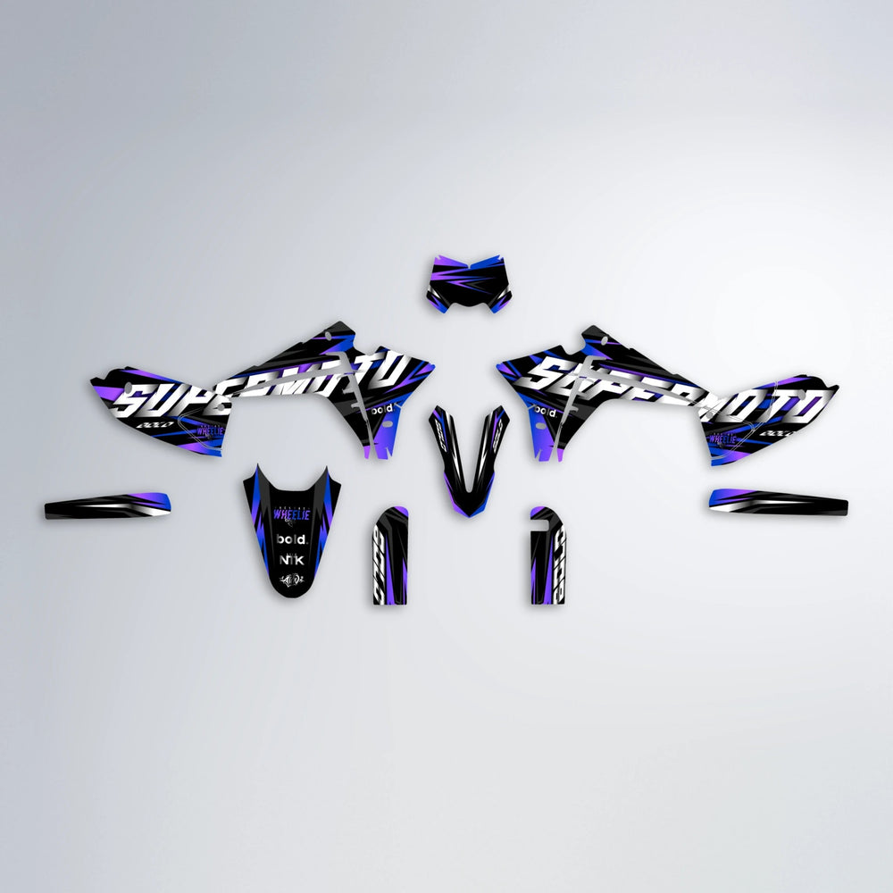HOLYHANSI Fantic graphics kit parts layout in Purple