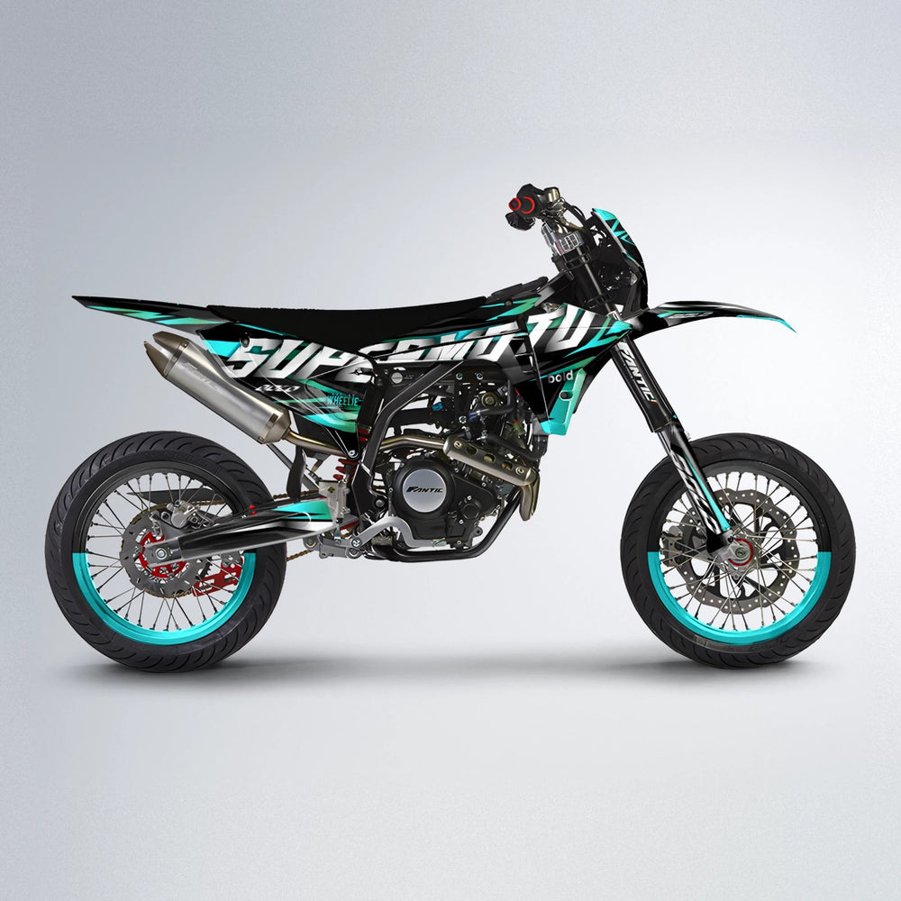 HOLYHANSI Fantic supermoto graphics kit in Teal