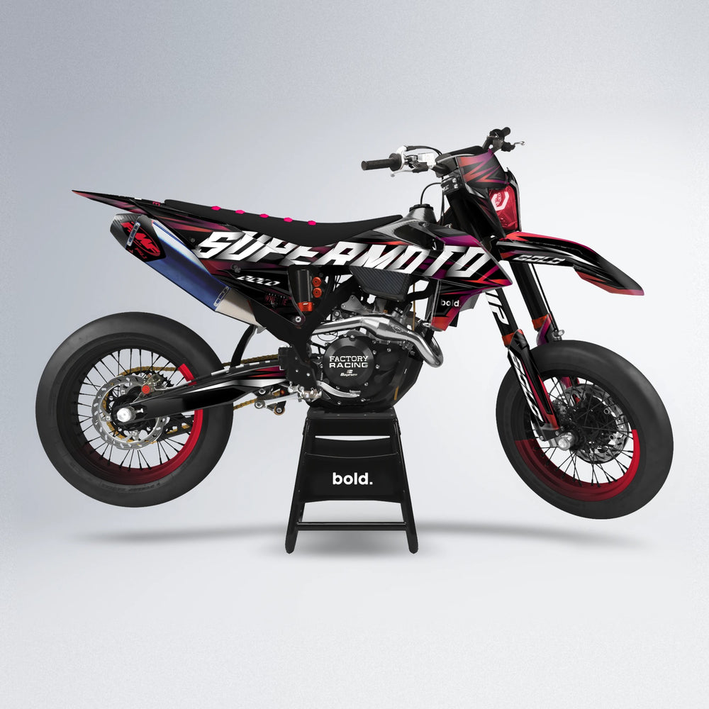HOLYHANSI supermoto graphics kit in Black & Red