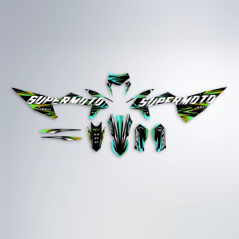 HOLYHANSI graphics kit parts layout in Cyan & Green