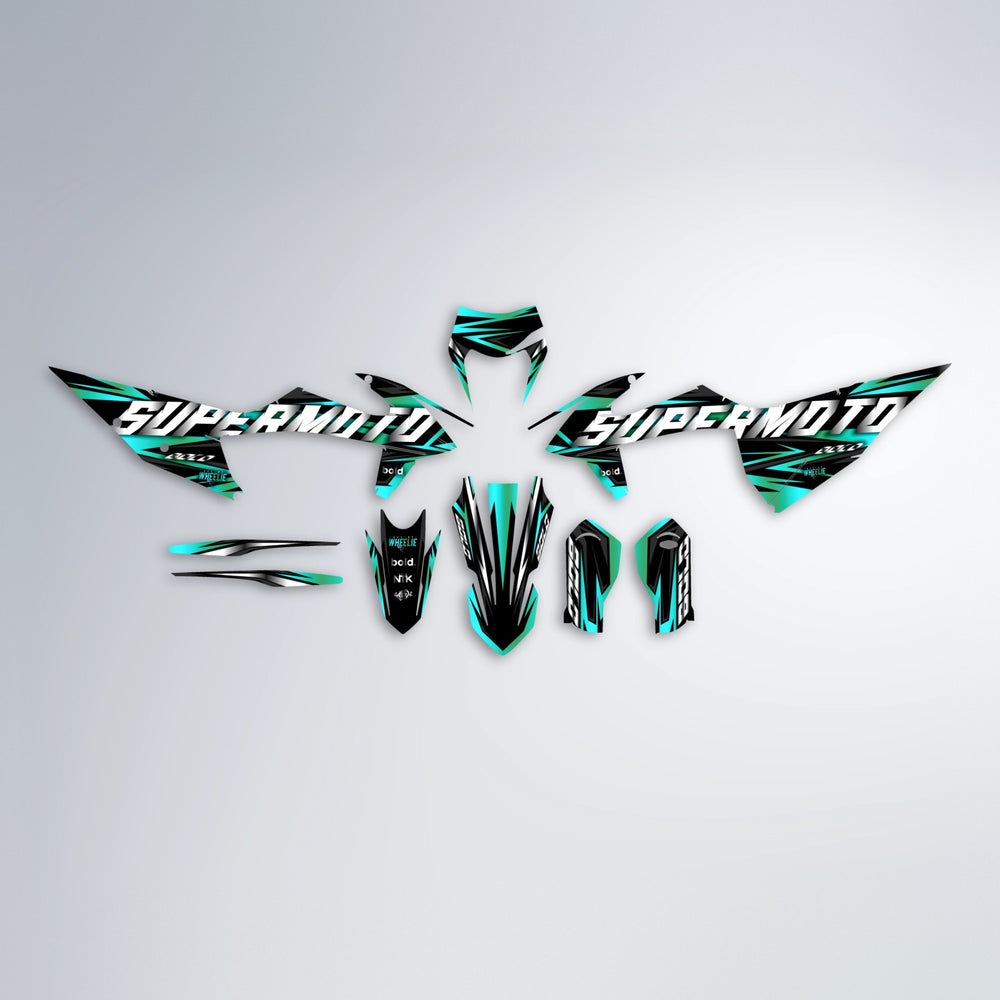 HOLYHANSI graphics kit parts layout in Teal