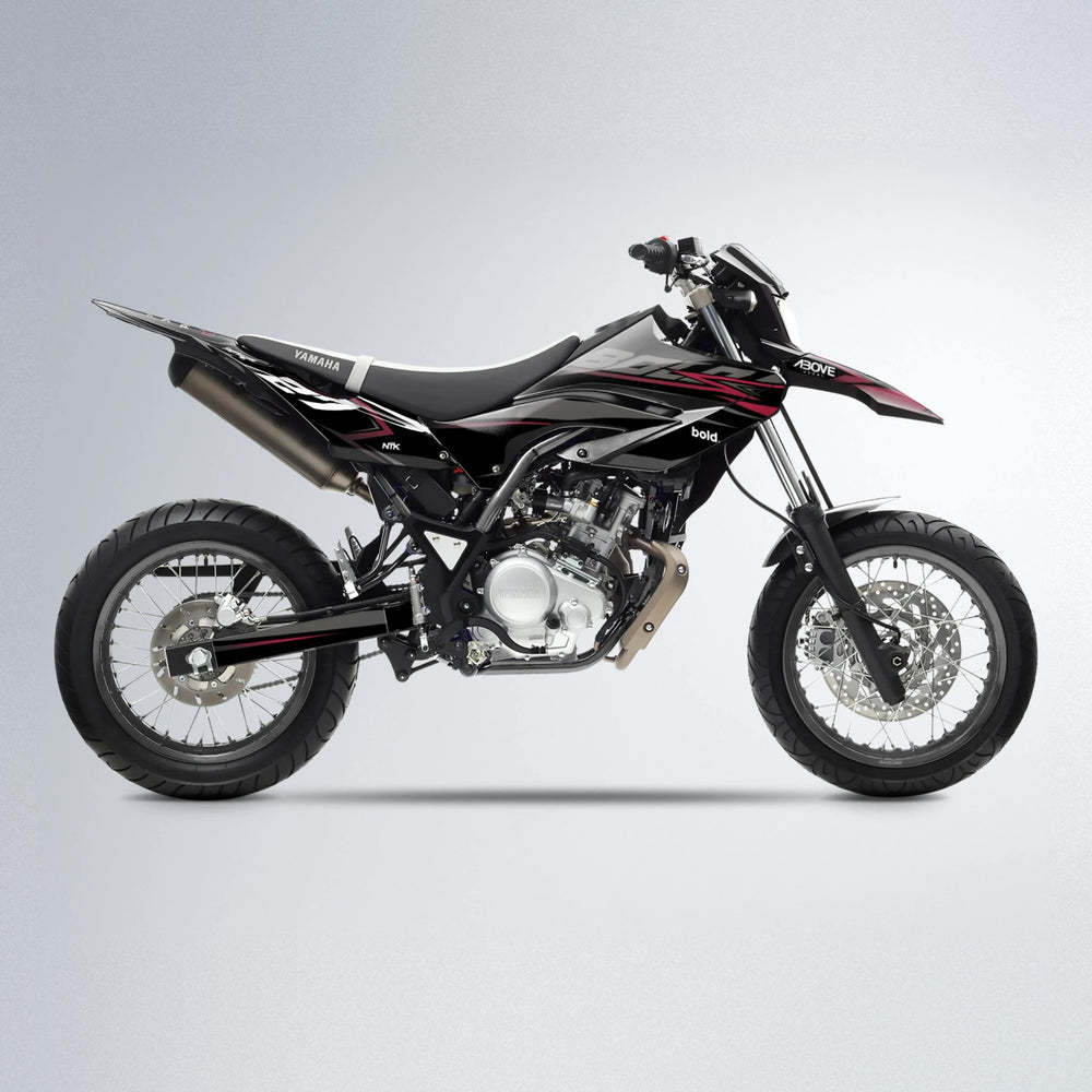 HORIZON Yamaha WR 125X supermoto graphics kit in Black & Red