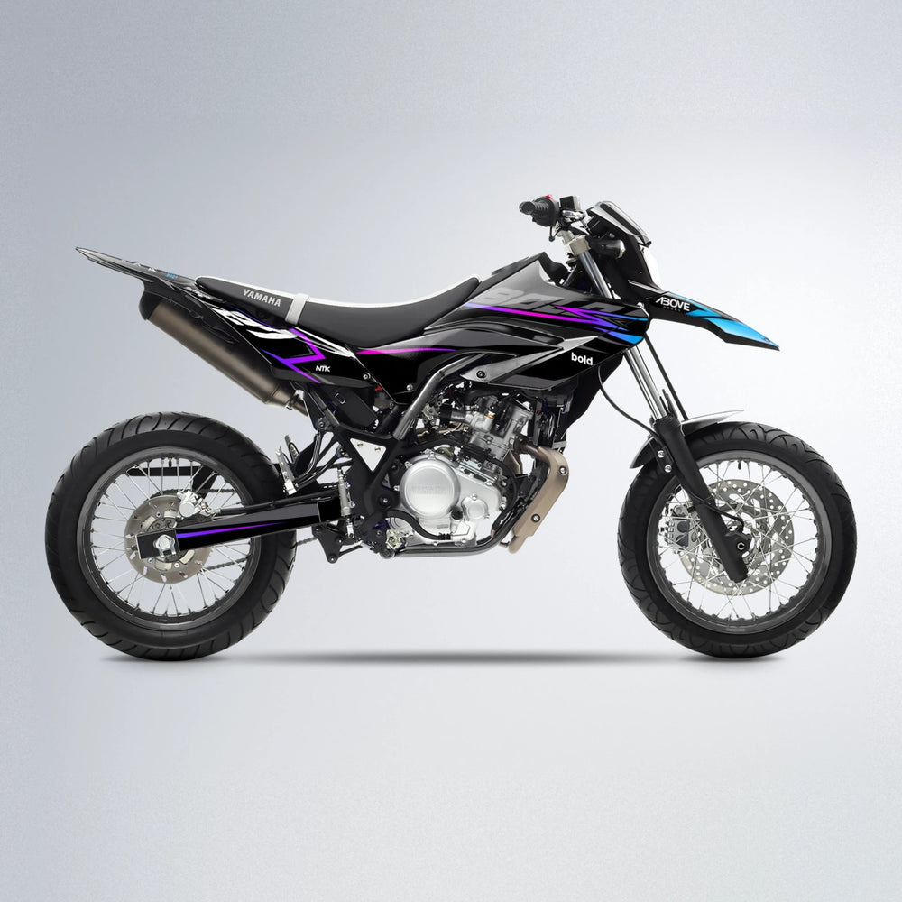HORIZON Yamaha WR 125X supermoto graphics kit in Blue Purple Fade