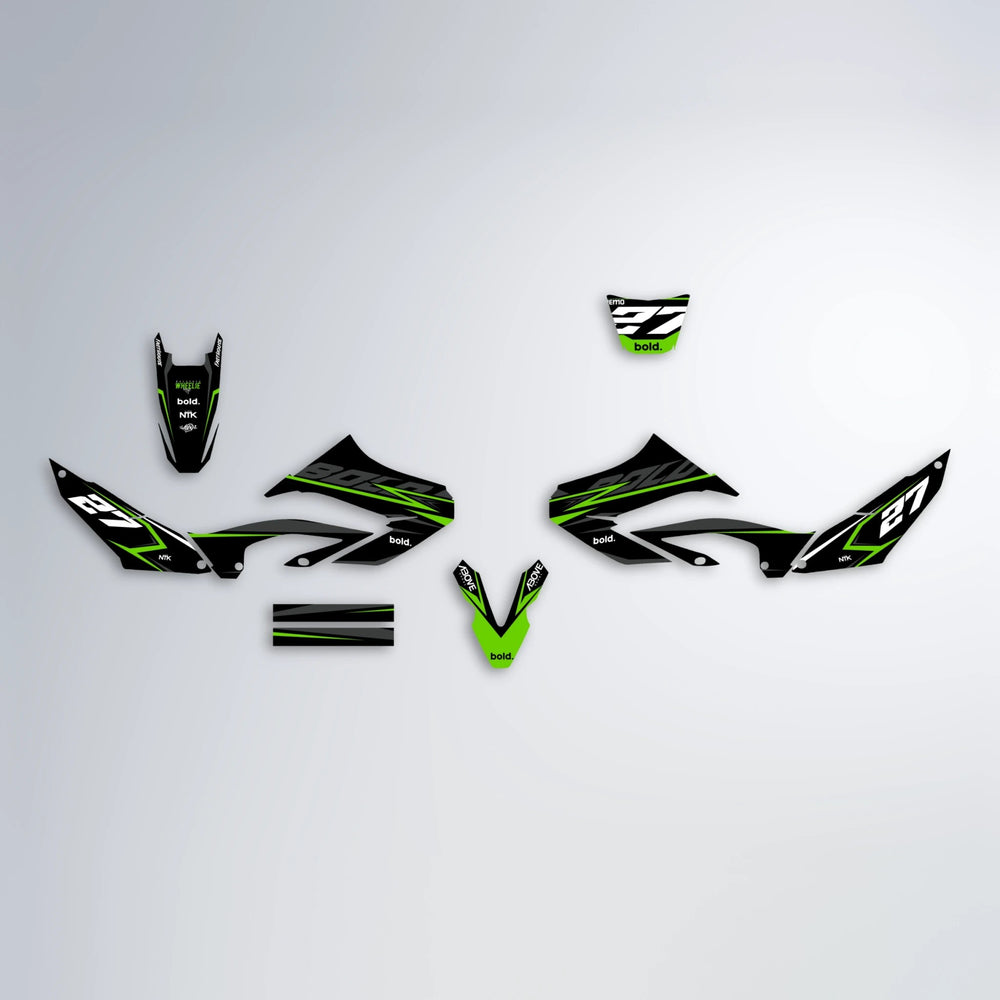 HORIZON Yamaha WR 125X graphics kit parts layout in Green