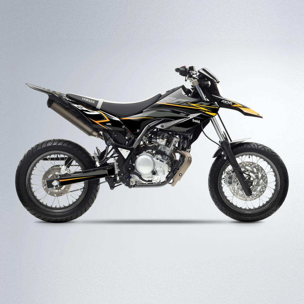 HORIZON Yamaha WR 125X supermoto graphics kit in Orange & Yellow