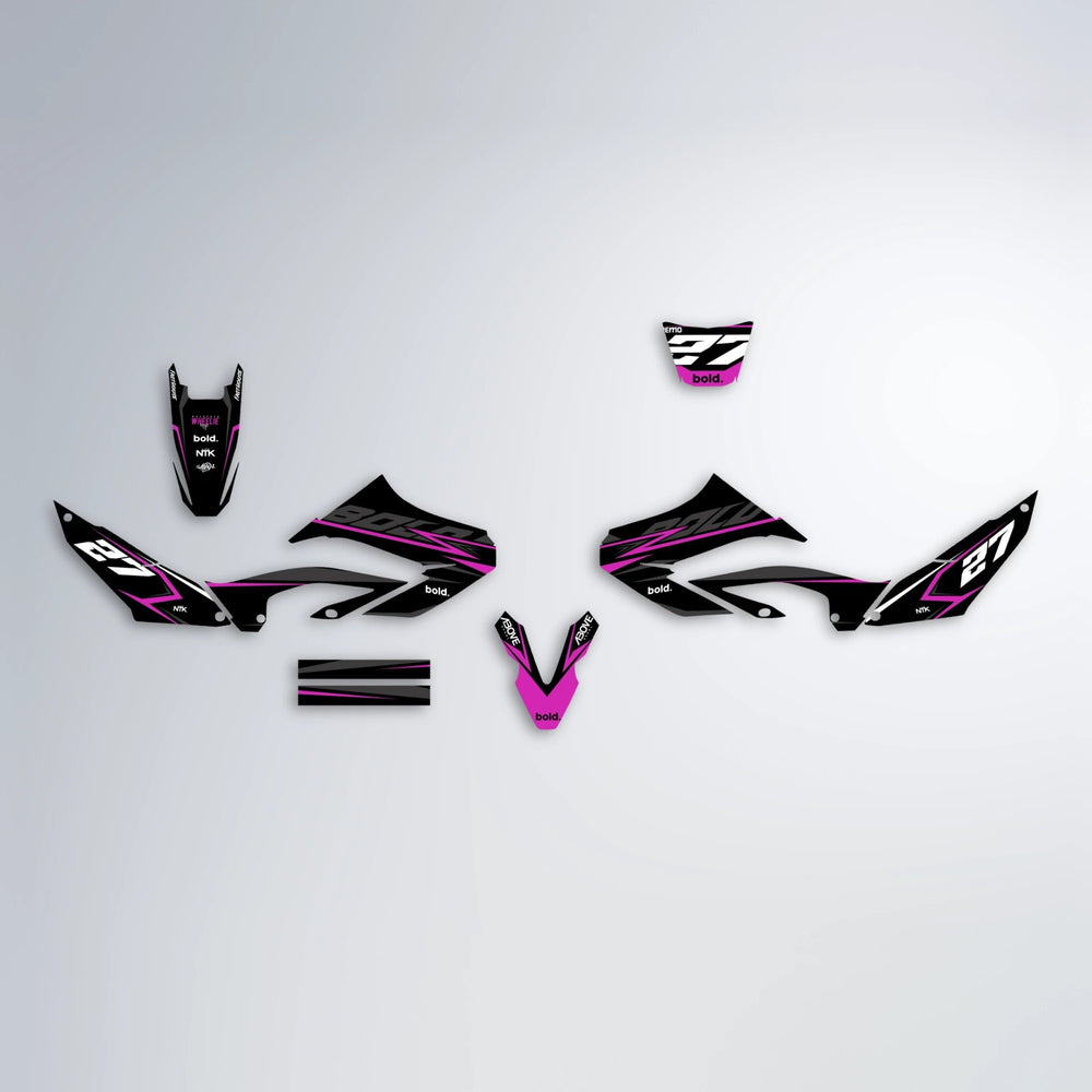 HORIZON Yamaha WR 125X graphics kit parts layout in Pink