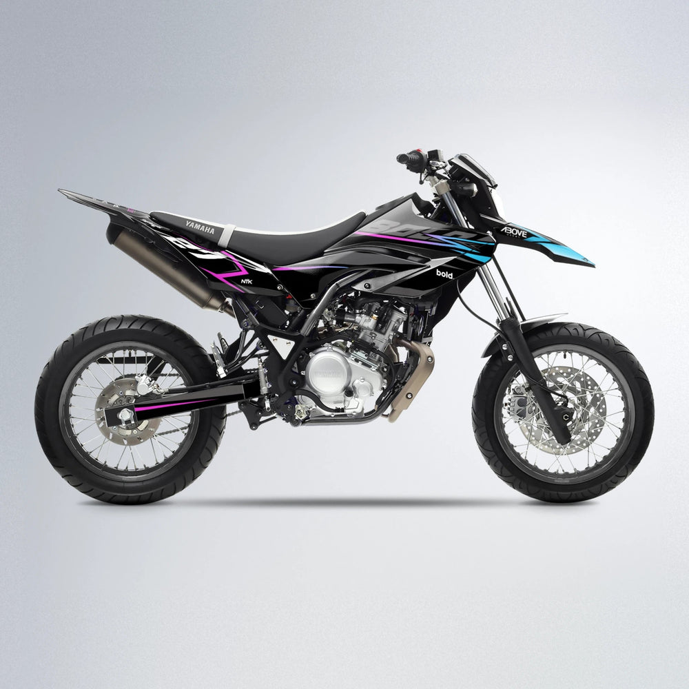 HORIZON Yamaha WR 125X supermoto graphics kit in Pink & Light Blue