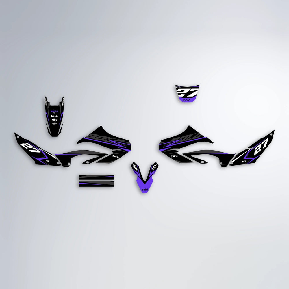 HORIZON Yamaha WR 125X graphics kit parts layout in Purple