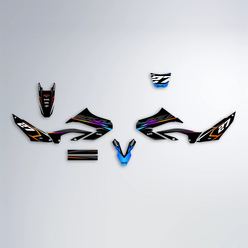 HORIZON Yamaha WR 125X graphics kit parts layout in Sunset Fade
