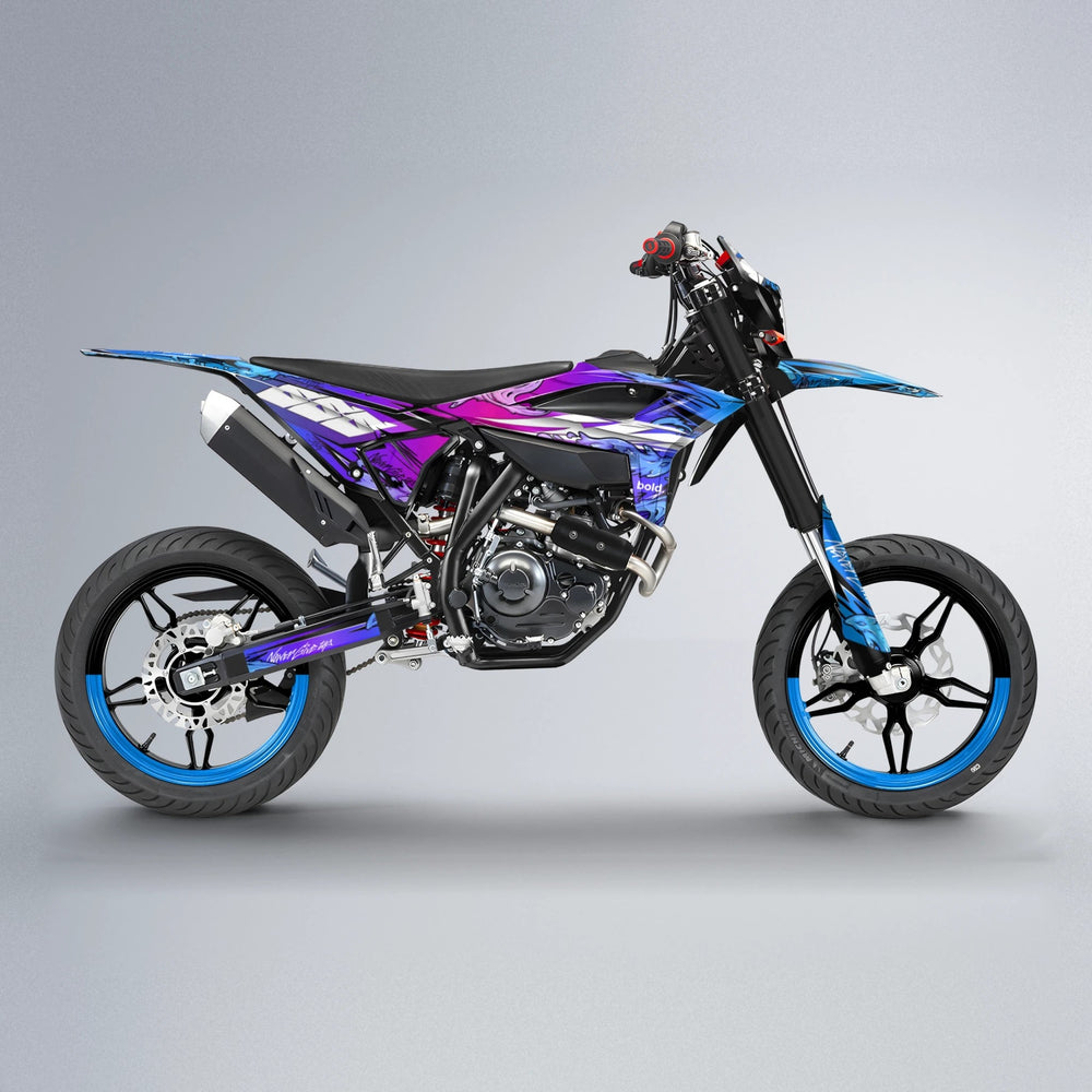 HYDRA Beta supermoto graphics kit in Blue Purple Fade