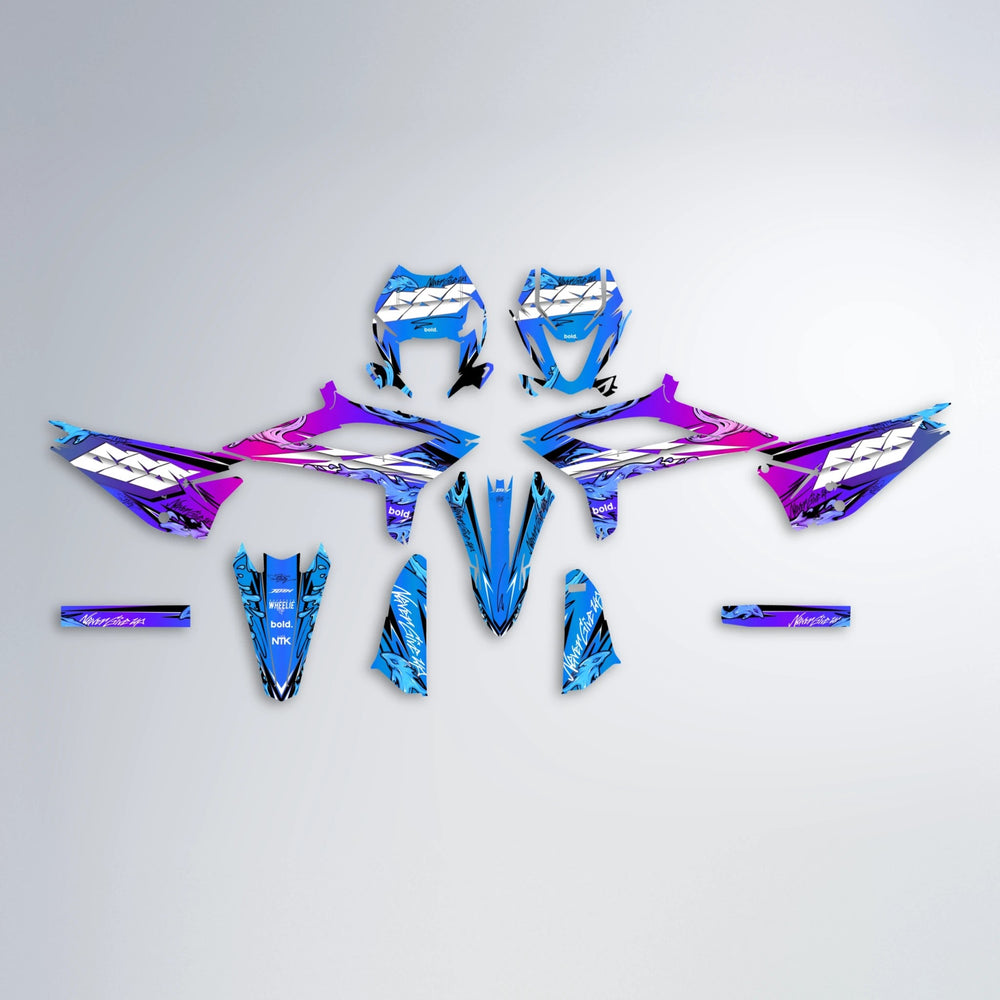 HYDRA Beta graphics kit parts layout in Blue Purple Fade