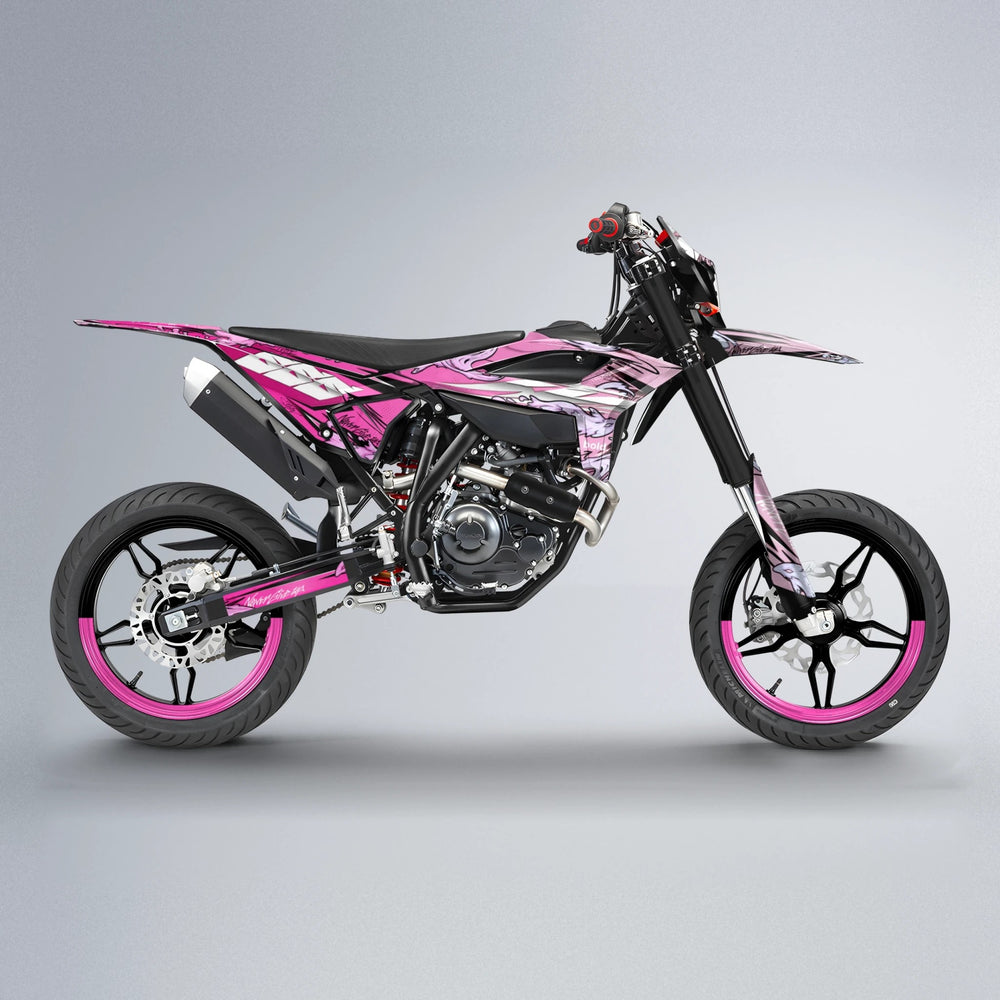 HYDRA Beta supermoto graphics kit in Flamingo