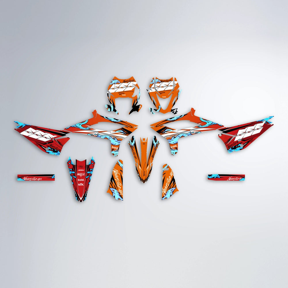 HYDRA Beta graphics kit parts layout in Red & Orange