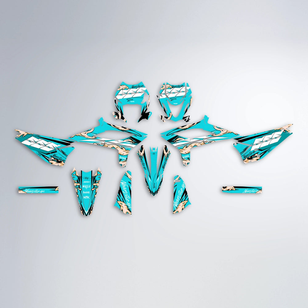 HYDRA Beta graphics kit parts layout in Teal