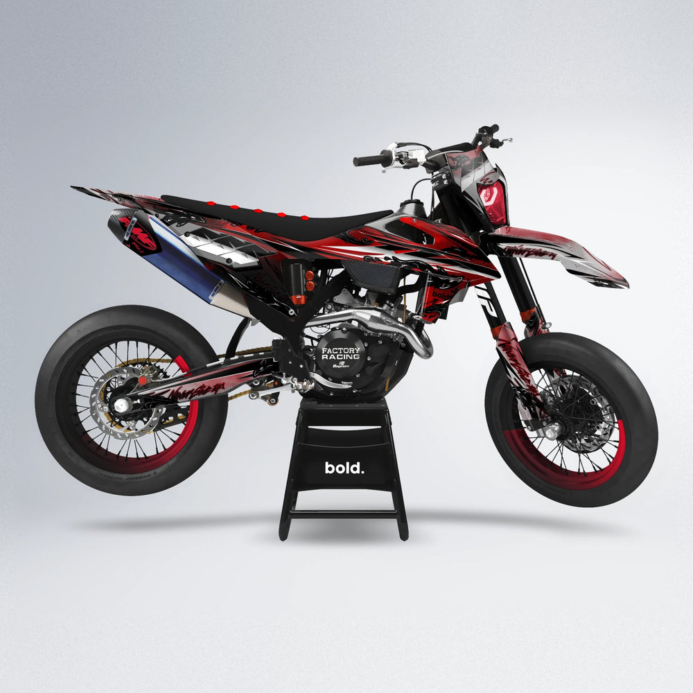 HYDRA supermoto graphics kit in Black & Red