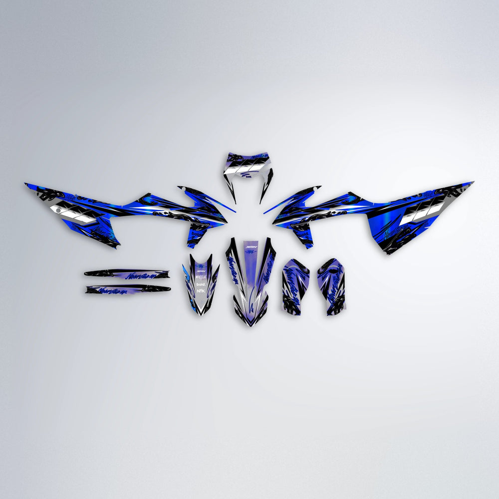 HYDRA graphics kit parts layout in Blue Chrome