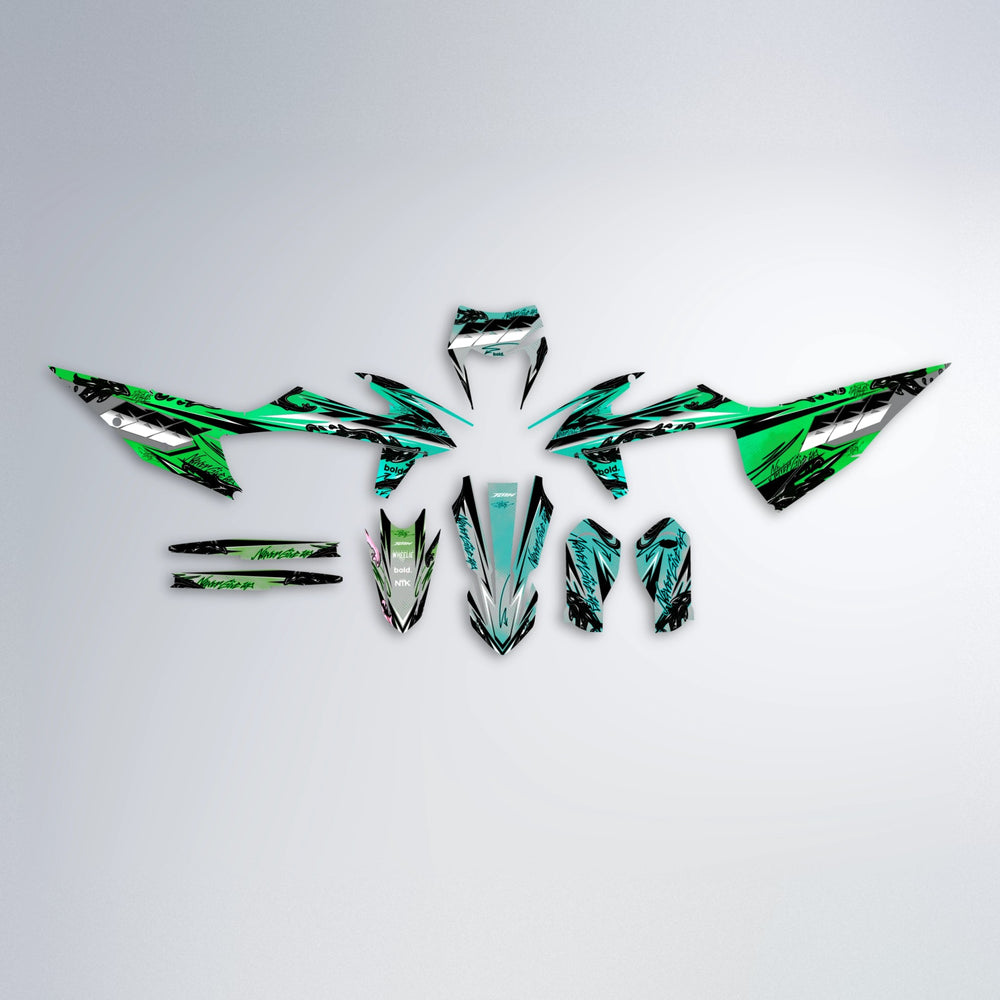 HYDRA graphics kit parts layout in Cyan & Green