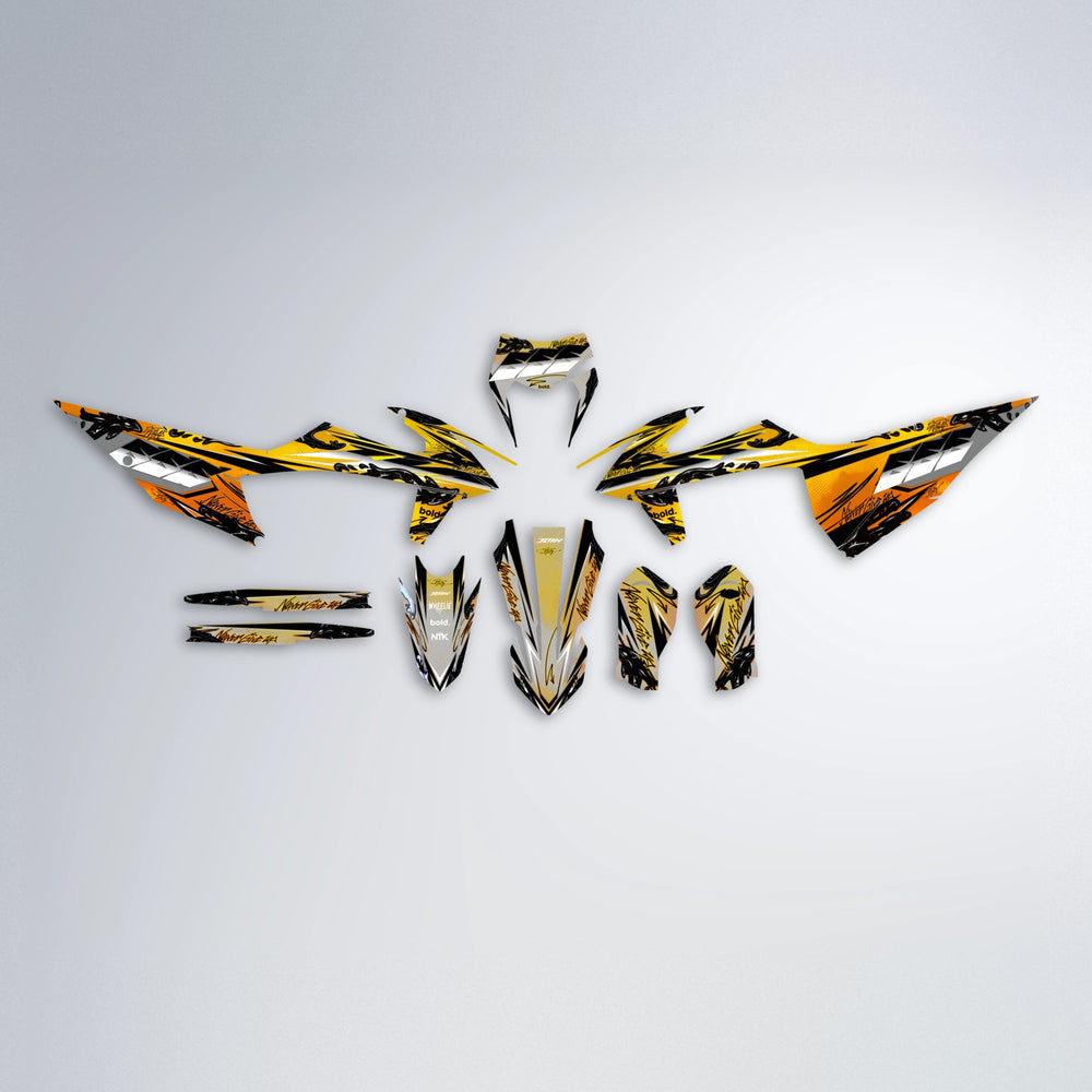 HYDRA graphics kit parts layout in Orange & Yellow