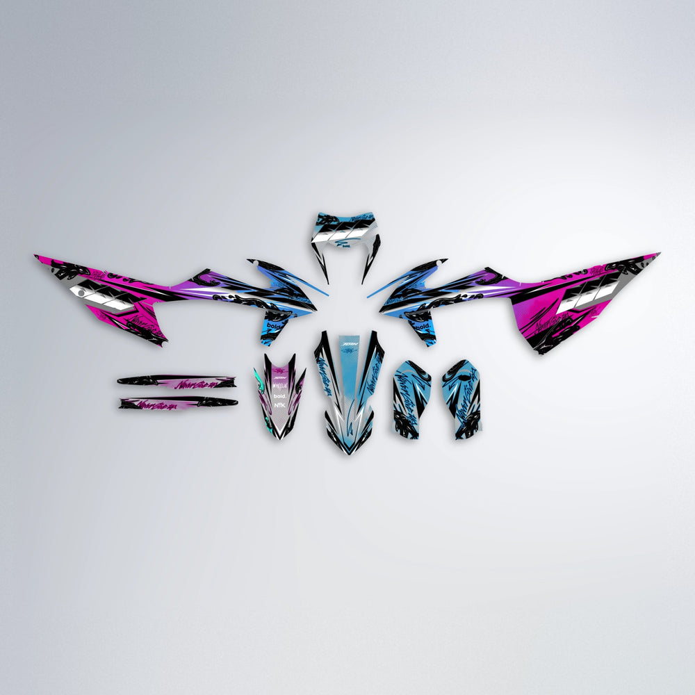 HYDRA graphics kit parts layout in Pink & Light Blue