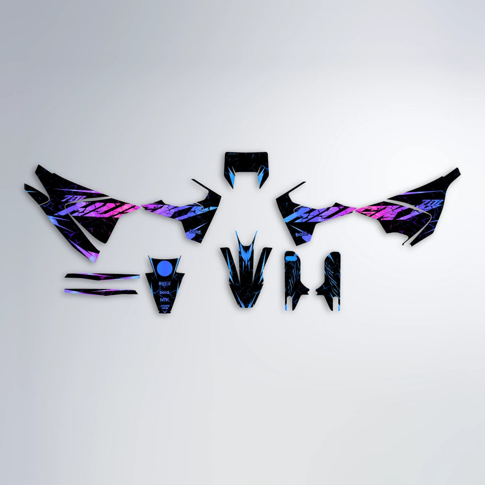HYPER Husqvarna 701 graphics kit parts layout in Blue Purple Fade