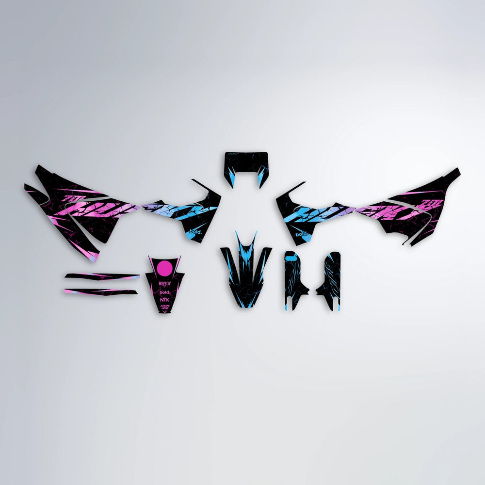 HYPER Husqvarna 701 graphics kit parts layout in Pink & Light Blue
