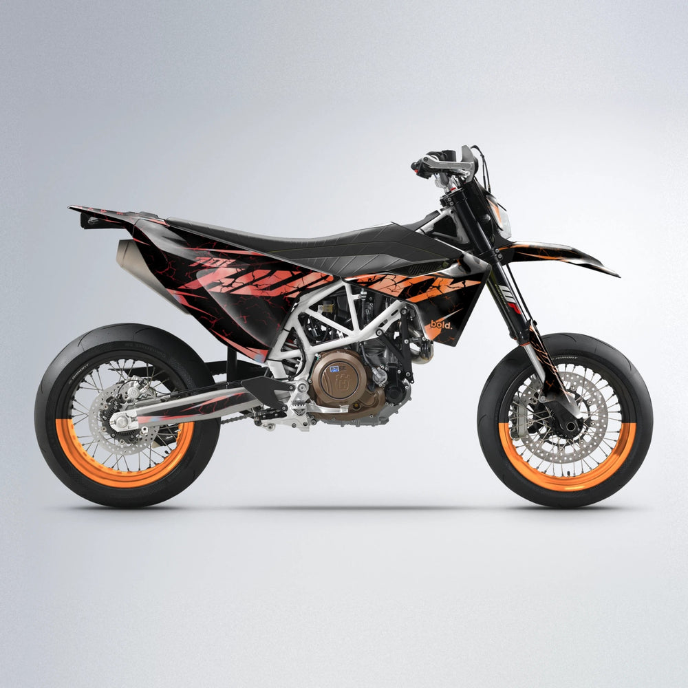 HYPER Husqvarna 701 supermoto graphics kit in Red & Orange