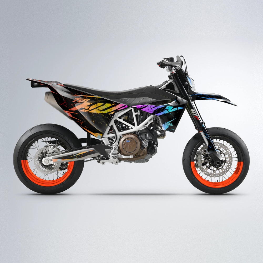 HYPER Husqvarna 701 supermoto graphics kit in Sunset Fade