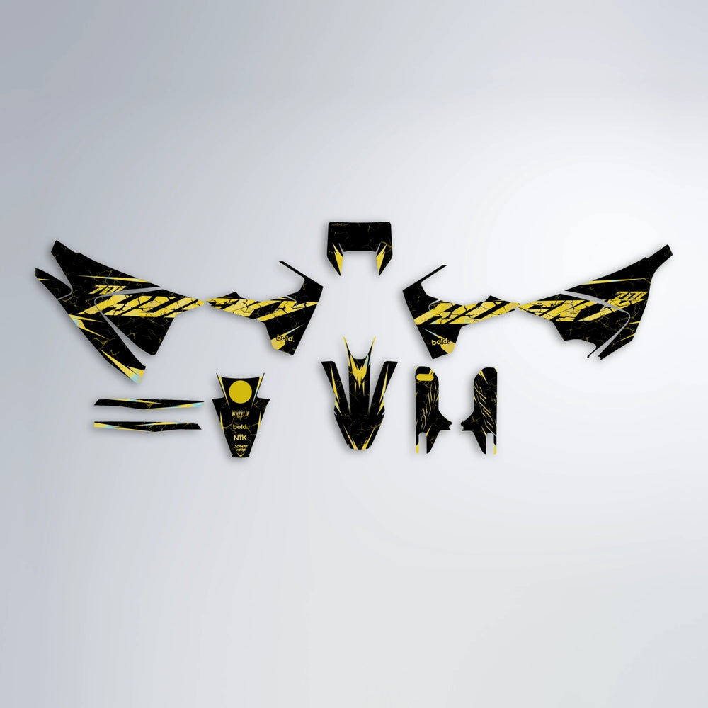 HYPER Husqvarna 701 graphics kit parts layout in Yellow