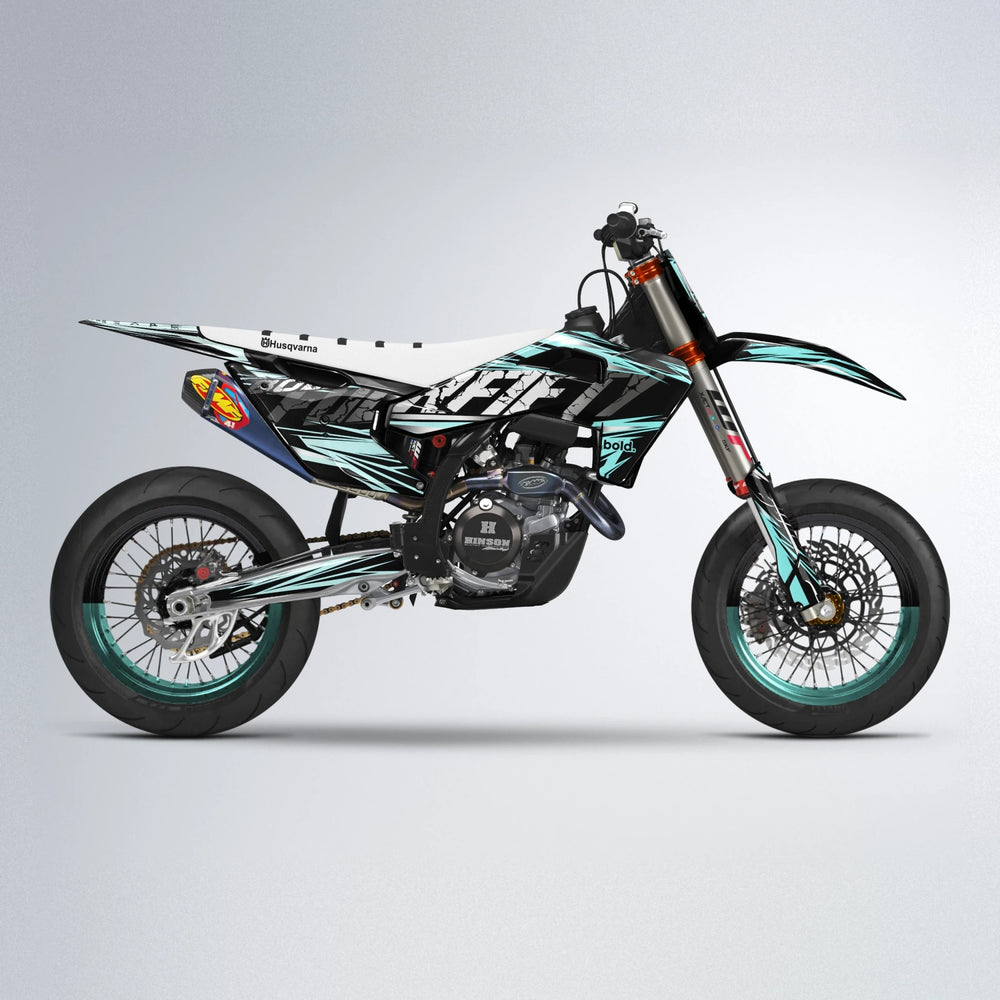 HYPER Husqvarna FE/TE supermoto graphics kit in Mint