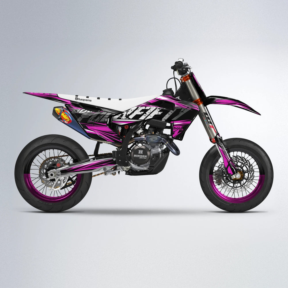 HYPER Husqvarna FE/TE supermoto graphics kit in Pink