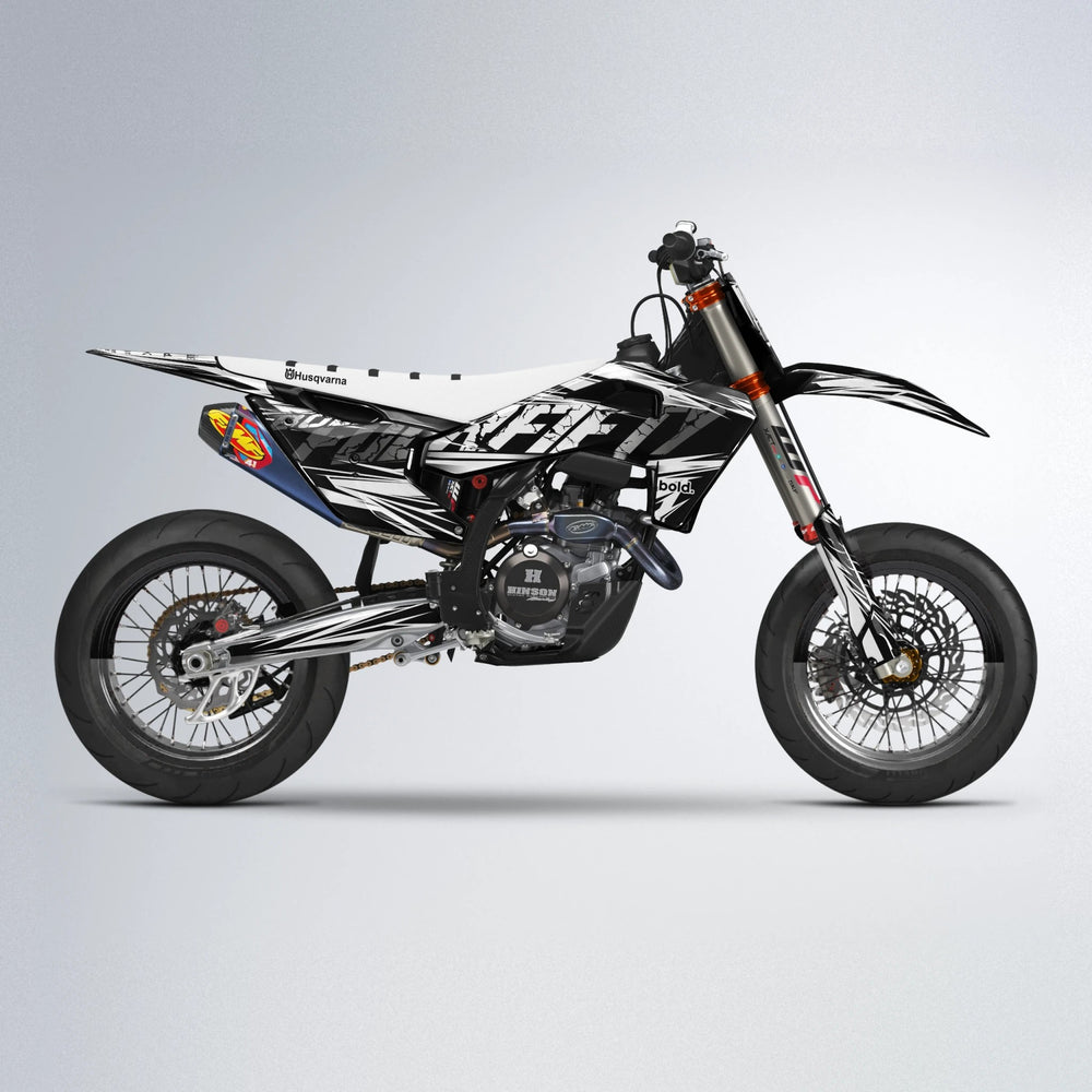 HYPER Husqvarna FE/TE supermoto graphics kit in White