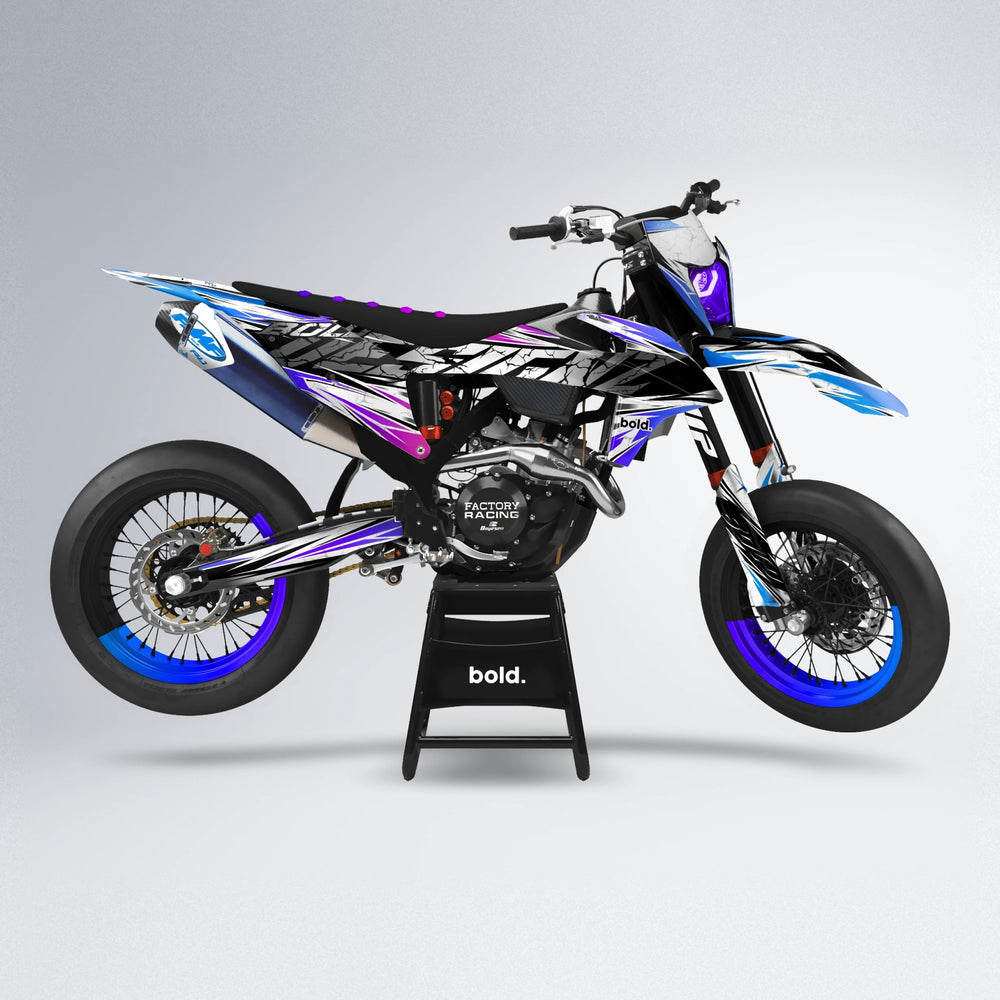 HYPER supermoto graphics kit in Blue Purple Fade