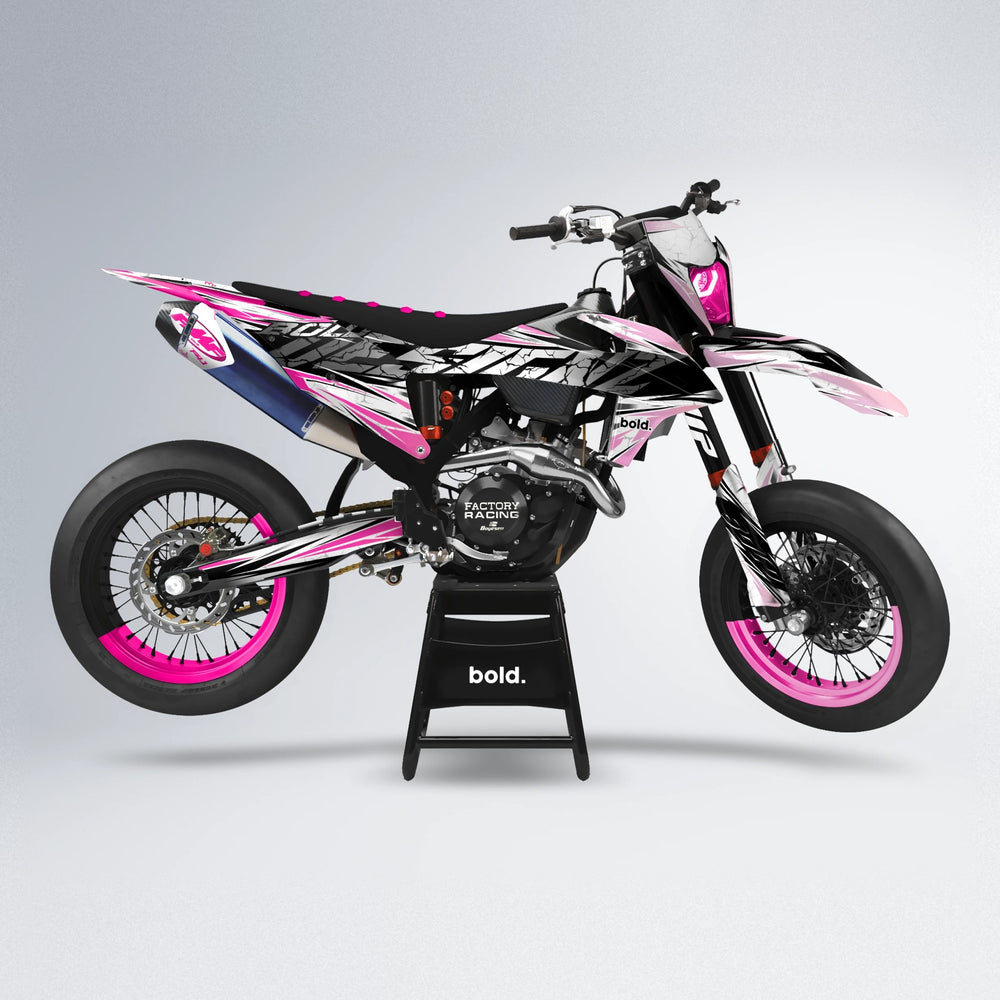 HYPER supermoto graphics kit in Flamingo