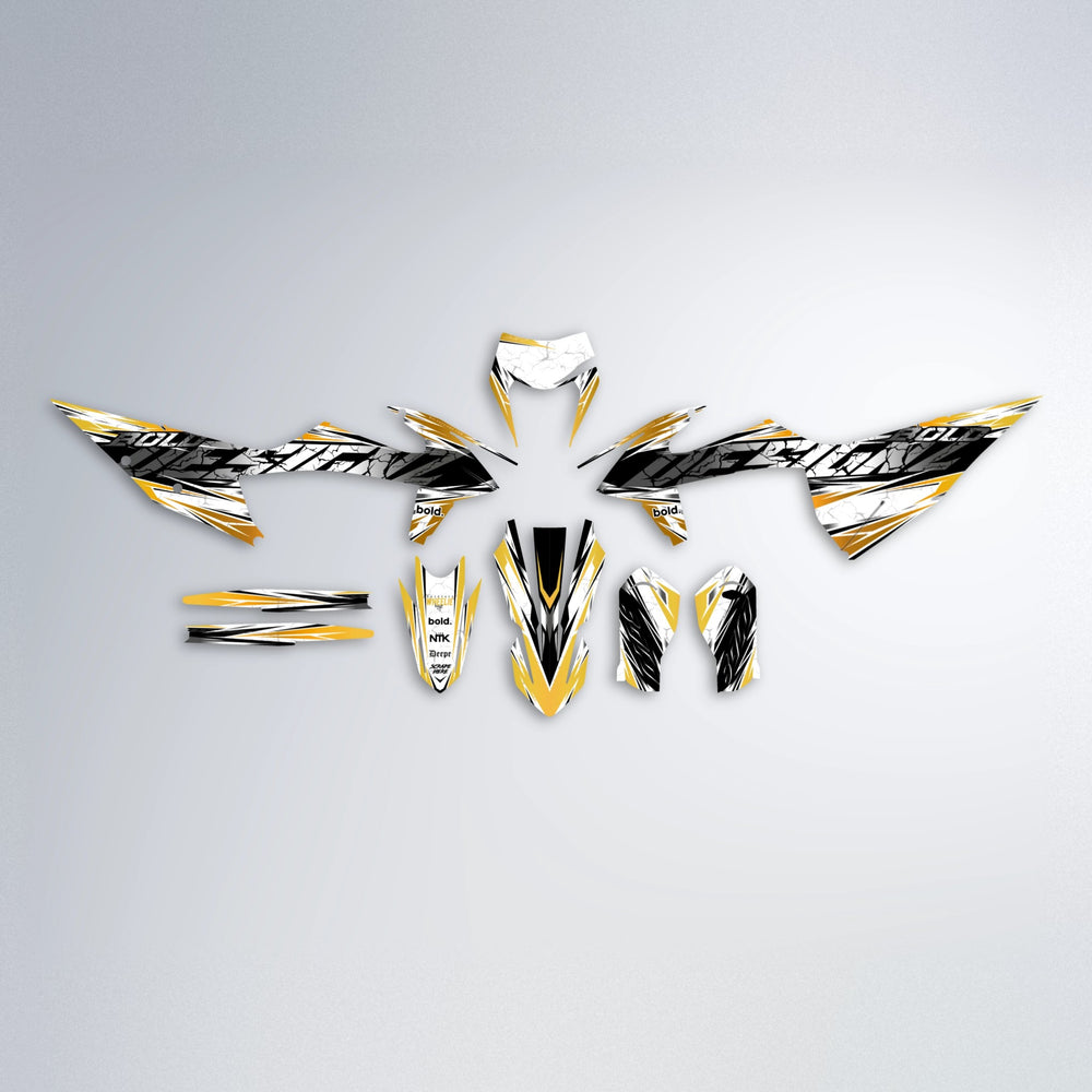 HYPER graphics kit parts layout in Gold Chrome