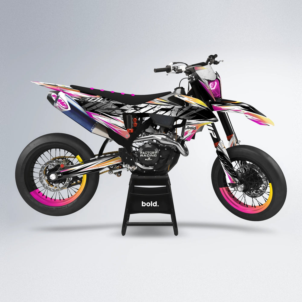 HYPER supermoto graphics kit in Pink & Yellow
