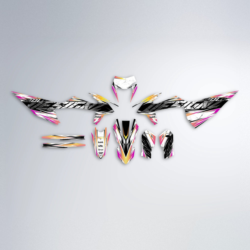 HYPER graphics kit parts layout in Pink & Yellow