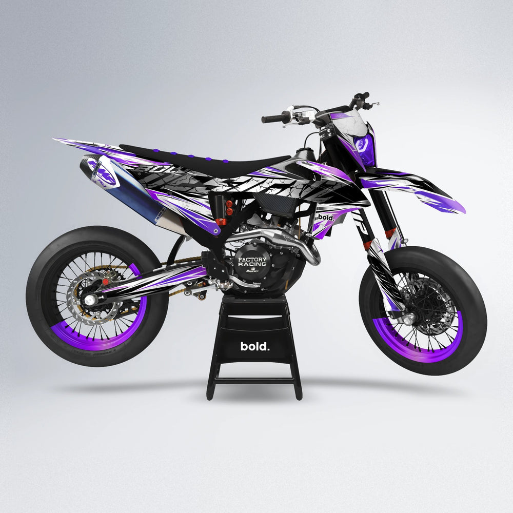 HYPER supermoto graphics kit in Purple Chrome