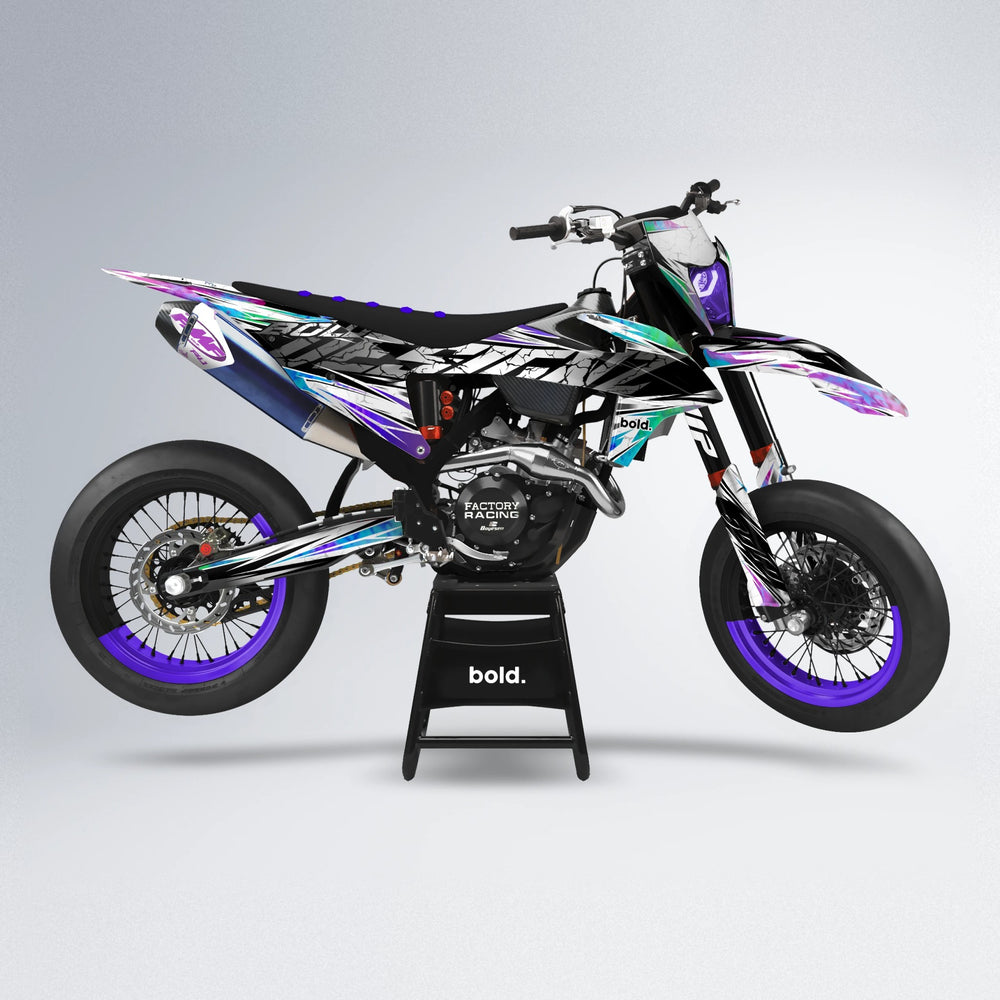 HYPER supermoto graphics kit in Purple Holo