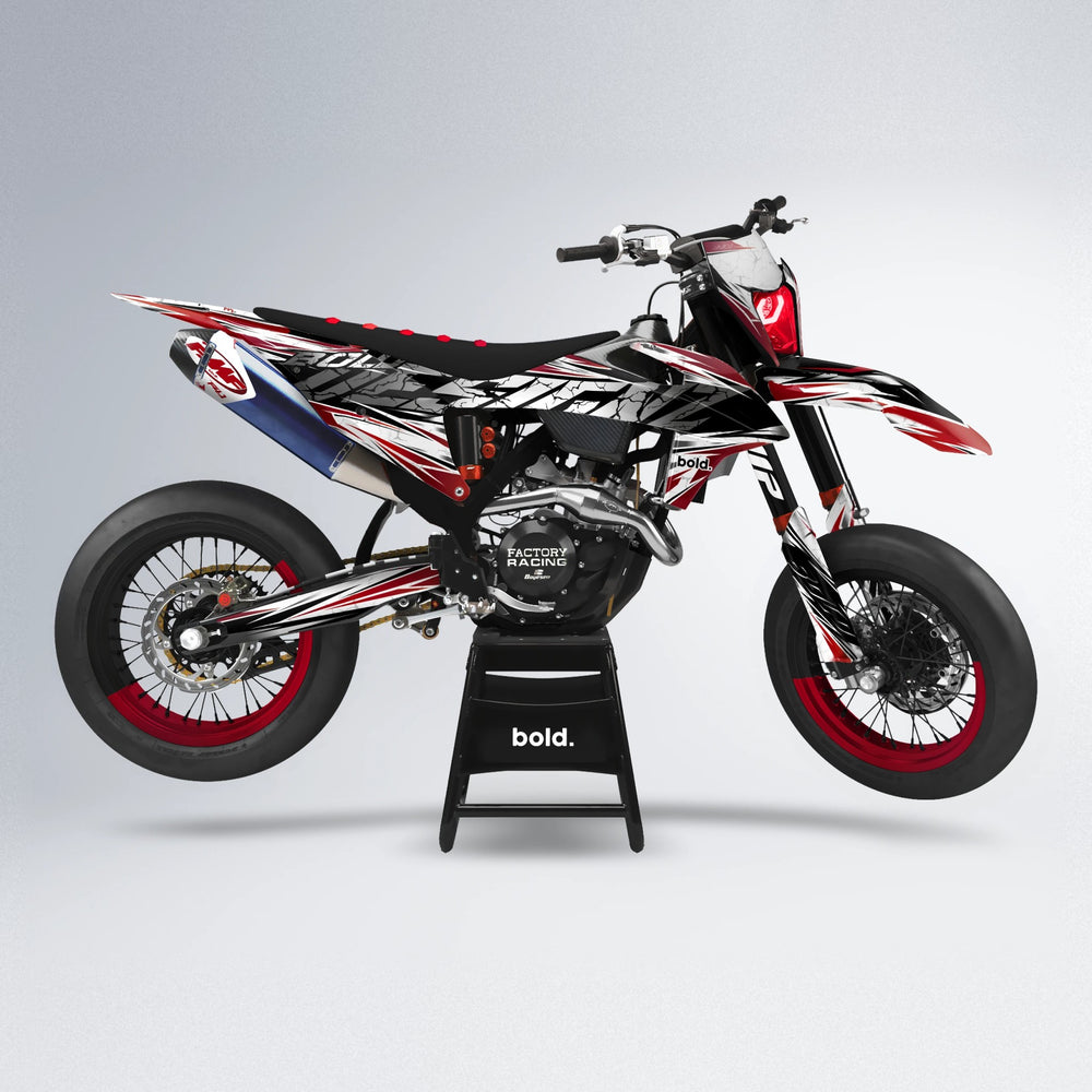 HYPER supermoto graphics kit in Red Chrome