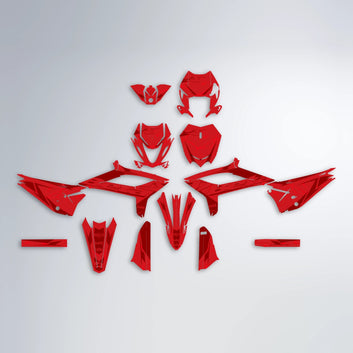 IGNITE Beta graphics kit parts layout in Red