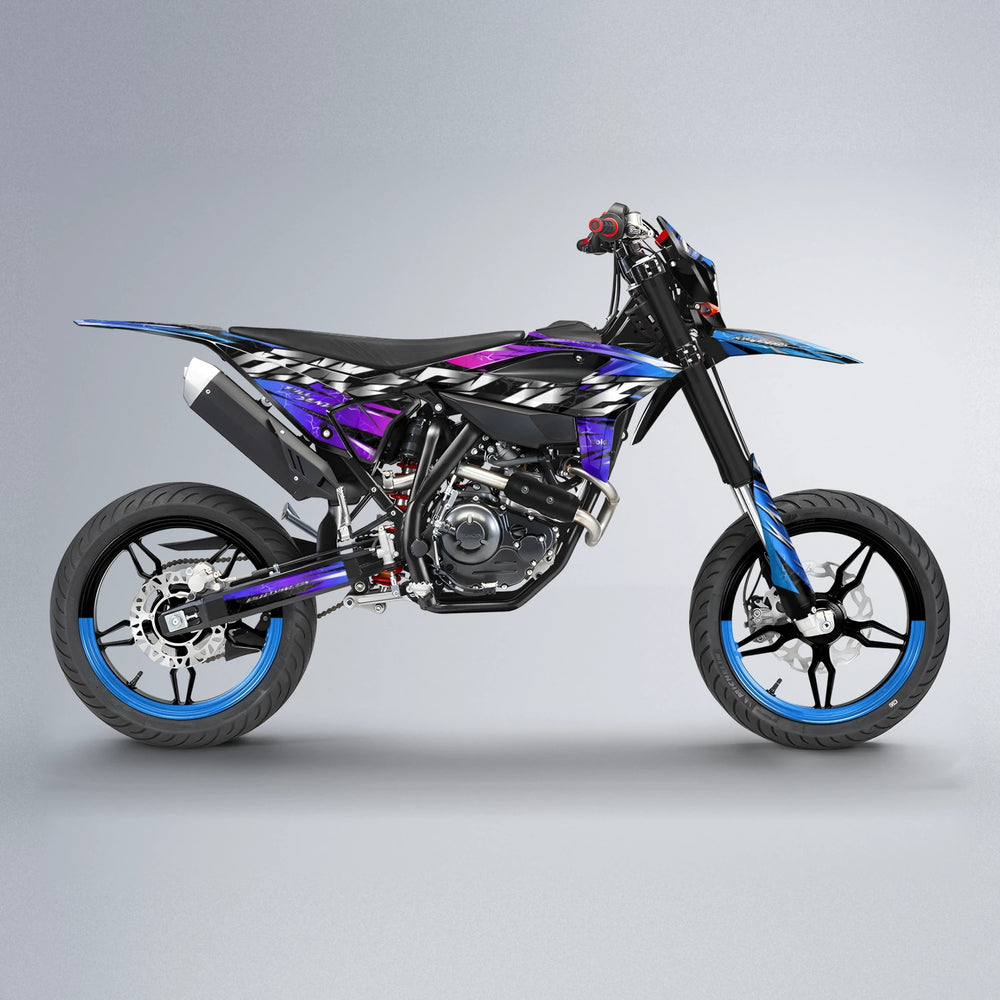 ILLUSION Beta supermoto graphics kit in Blue Purple Fade
