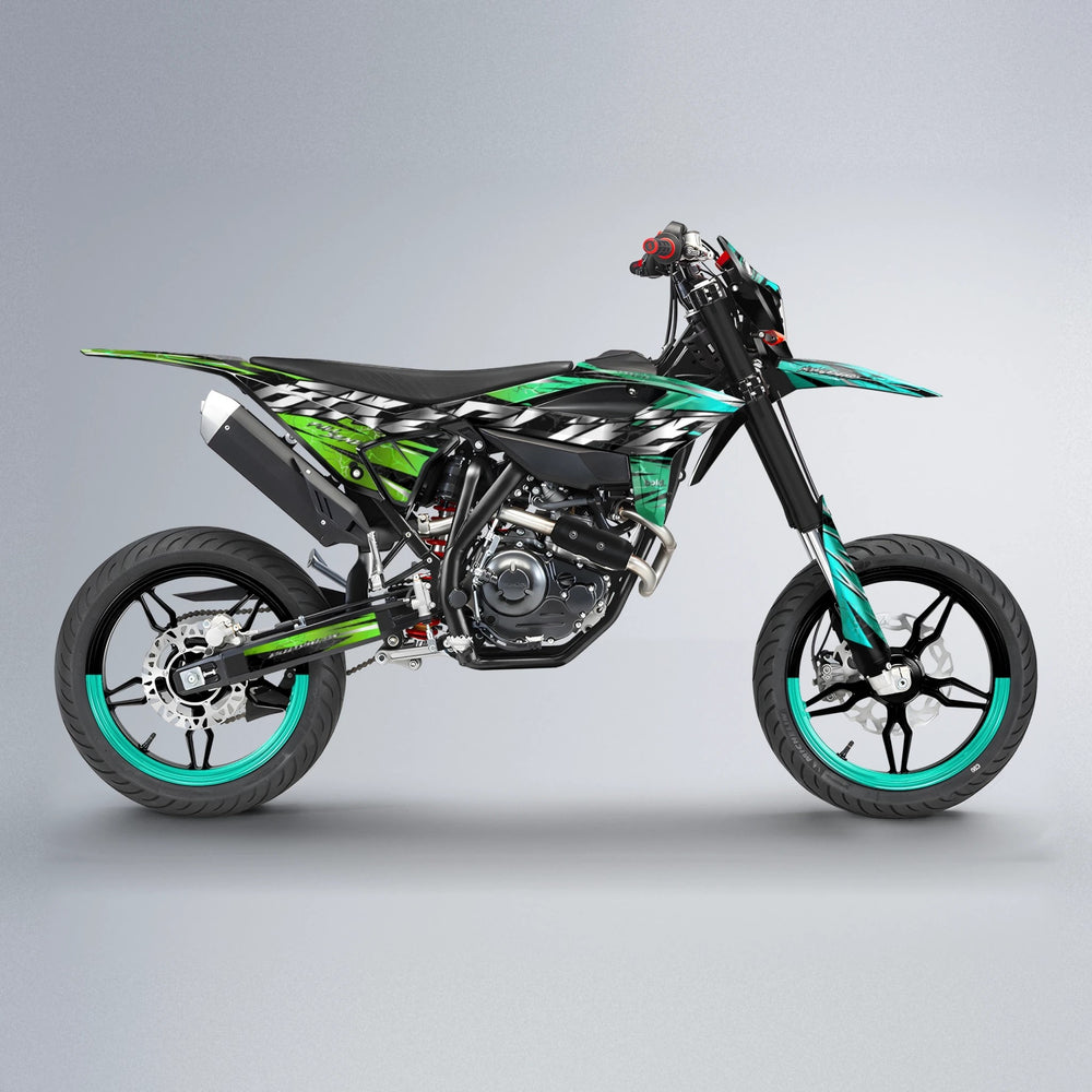 ILLUSION Beta supermoto graphics kit in Cyan & Green