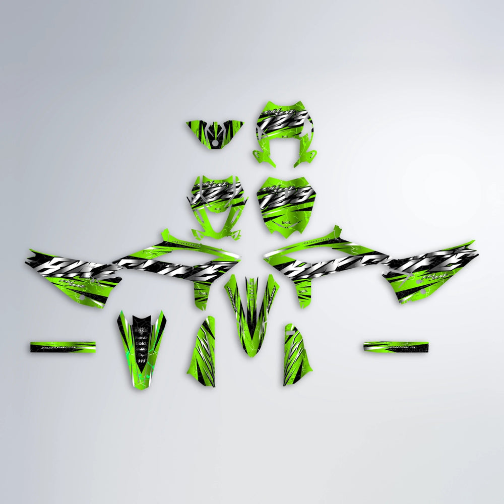 ILLUSION Beta graphics kit parts layout in Green