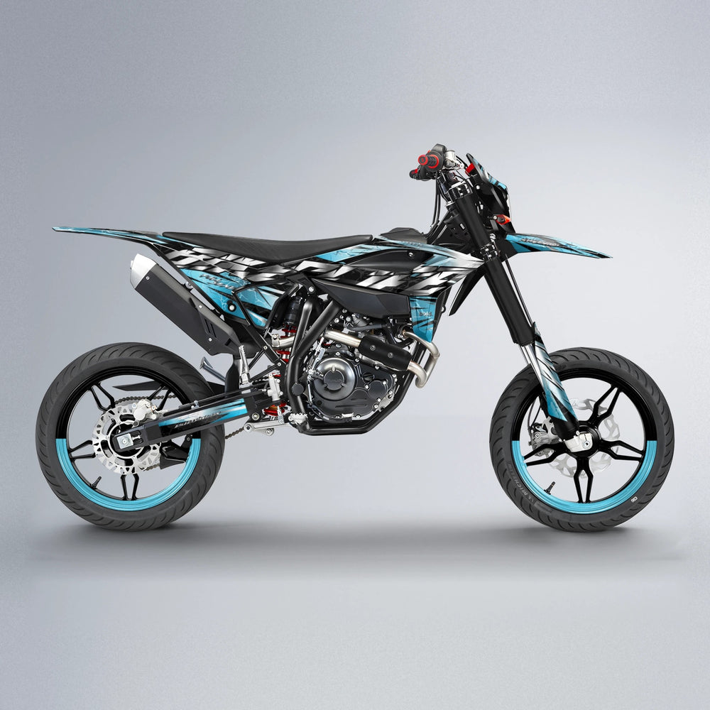 ILLUSION Beta supermoto graphics kit in Light Blue & White