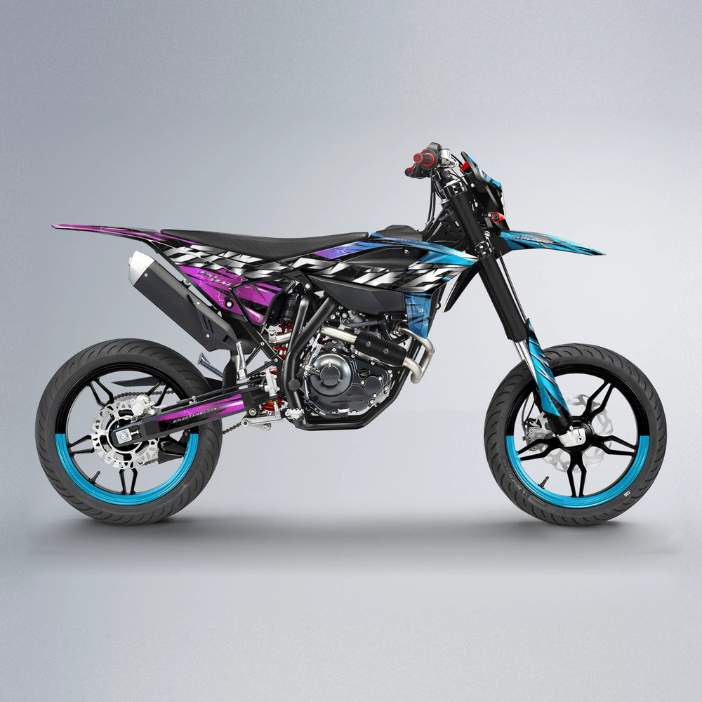 ILLUSION Beta supermoto graphics kit in Pink & Light Blue