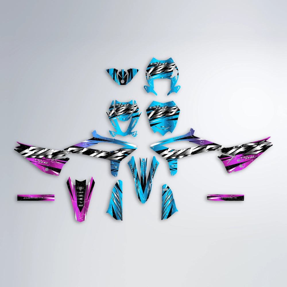 ILLUSION Beta graphics kit parts layout in Pink & Light Blue