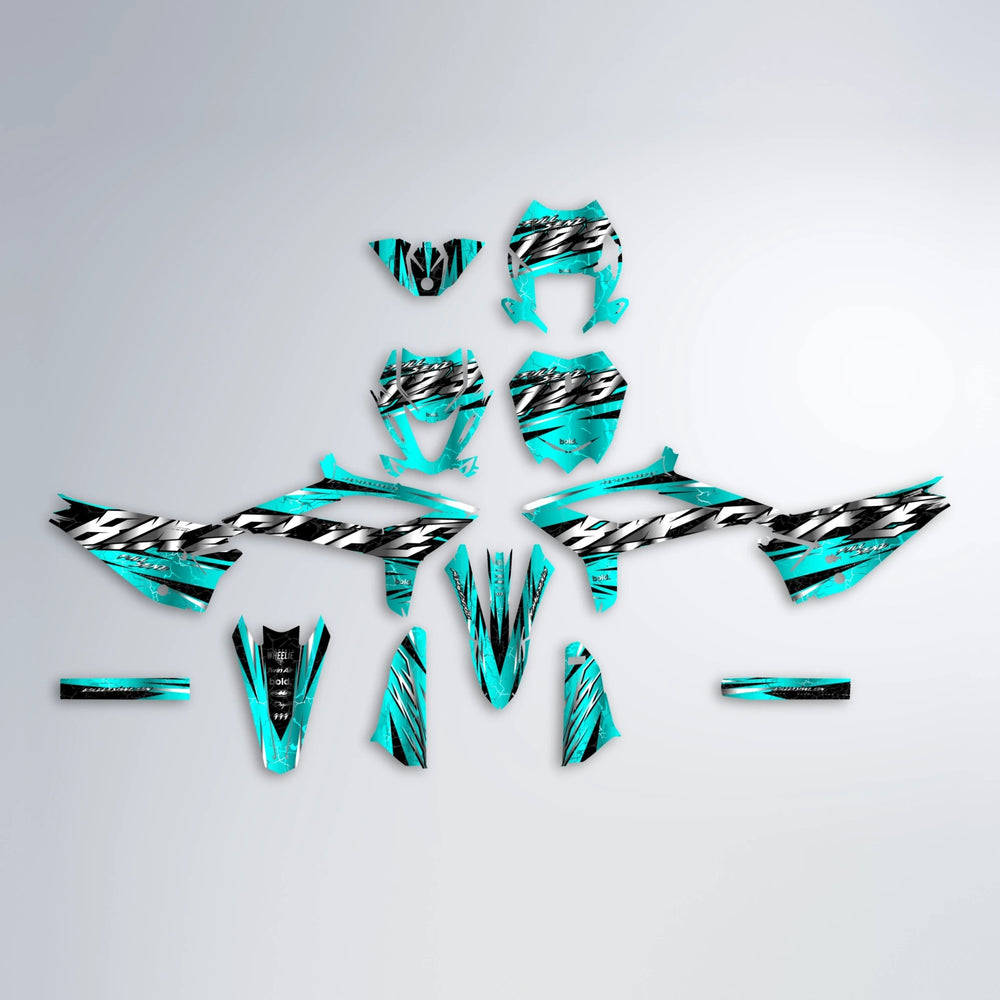 ILLUSION Beta graphics kit parts layout in Teal