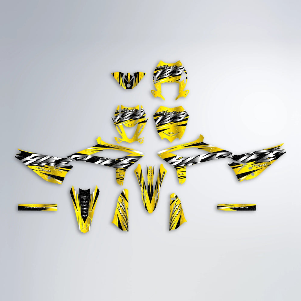 ILLUSION Beta graphics kit parts layout in Yellow